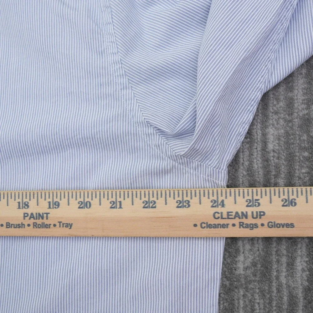Banana Republic Men Slim Fit Button Up Shirt XL Blue White Micro Stripe Long Slv